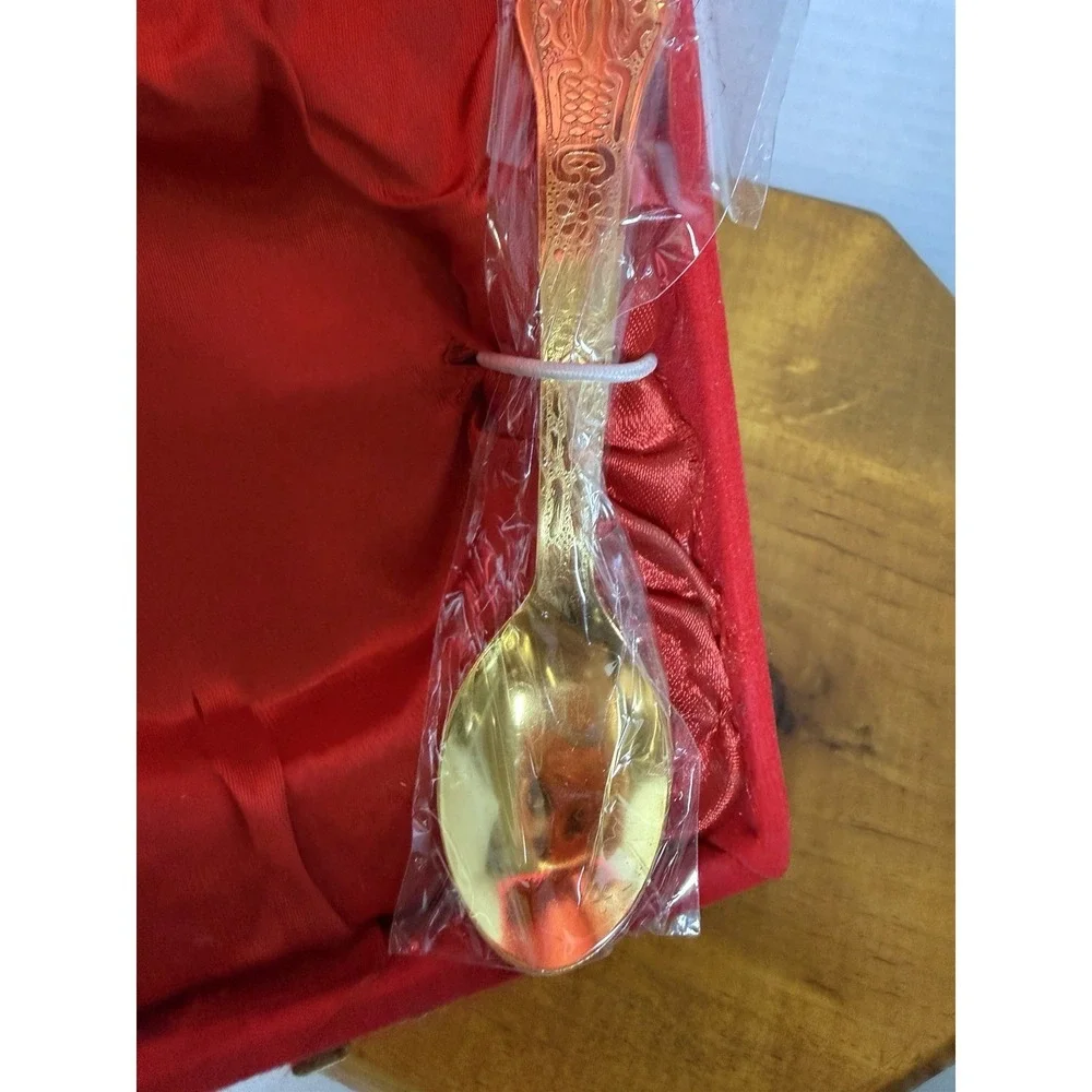 Indian‎ Gold & Silver Plated Bowl with Spoon in box